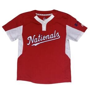 Majestic Cool Base Washington Nationals Youth Red Baseball Jersey Size S/P/CH